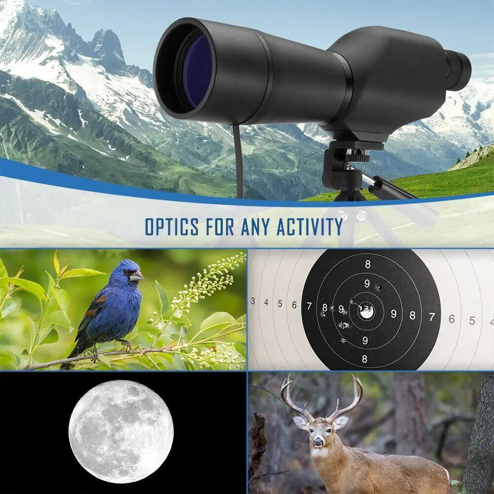 Zoom Angled Spotting Scope 20 To 60x With Adjustable Tripod