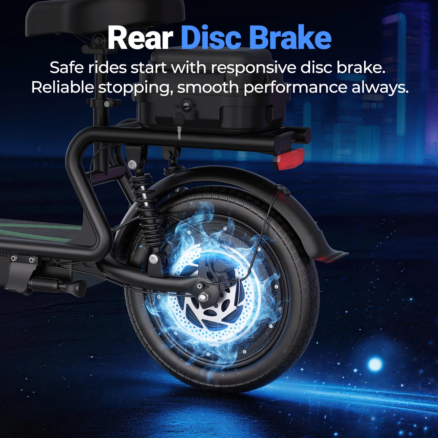 Folding Electric Scooter 500W 48V Battery With Seats Max Range
