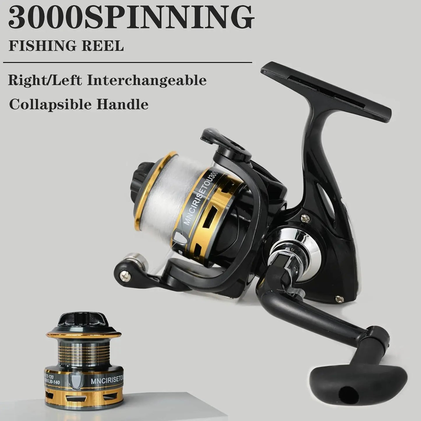 Carbon Fiber Fishing Pole Combo With Spinning Reel And 145 Piece Accessories Kit