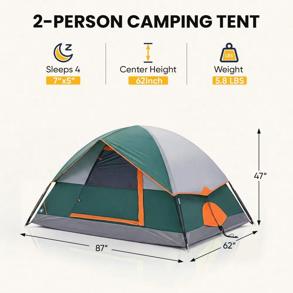Sweetcrispy Waterproof Windproof Dome Tent For Camping With Rainfly
