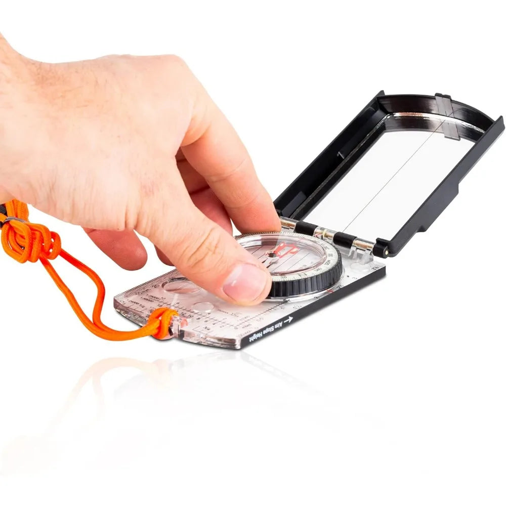 Adjustable Declination Baseplate Compass for Hiking and Navigation