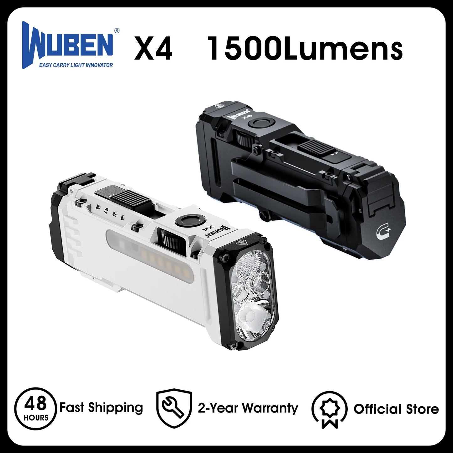 WUBEN X4 EDC Flashlight With RGB Light And Tactical Switch
