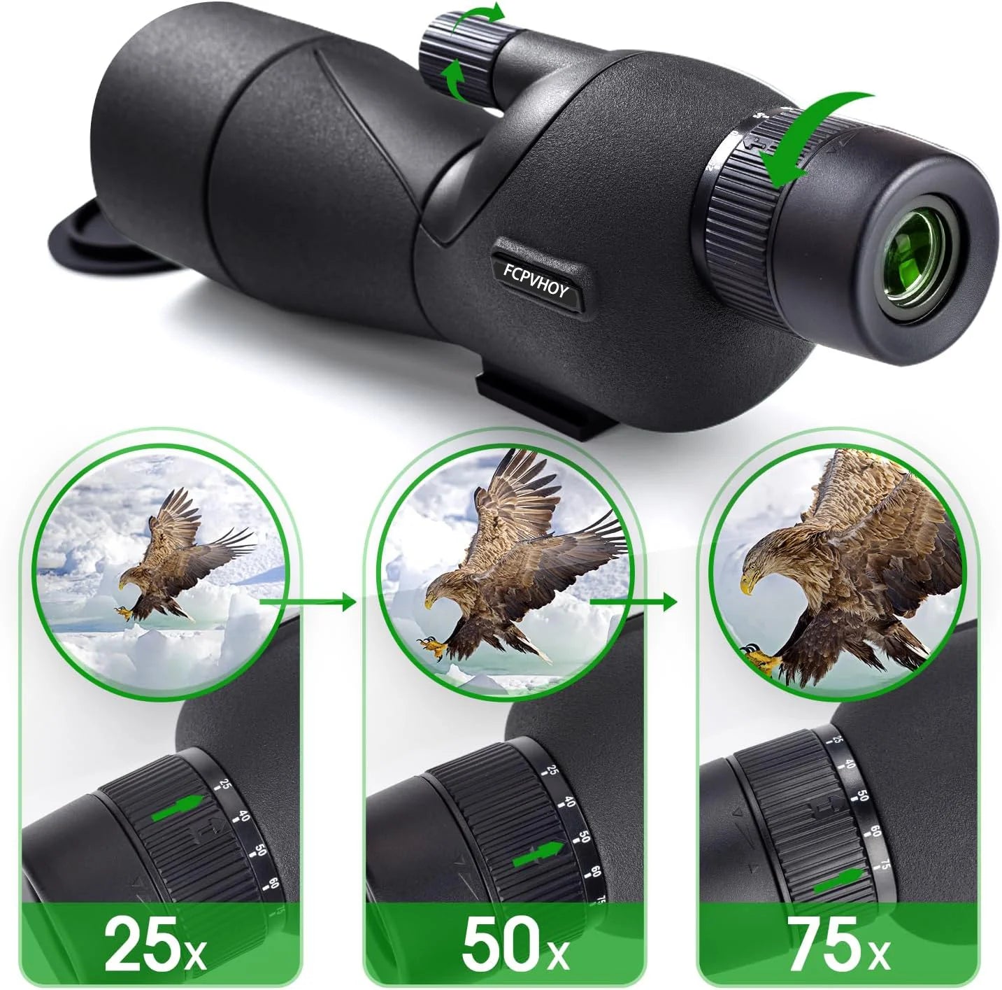 Hrvzdvw Spotting Scope For Target Shooting With Tripod Carrying Bag