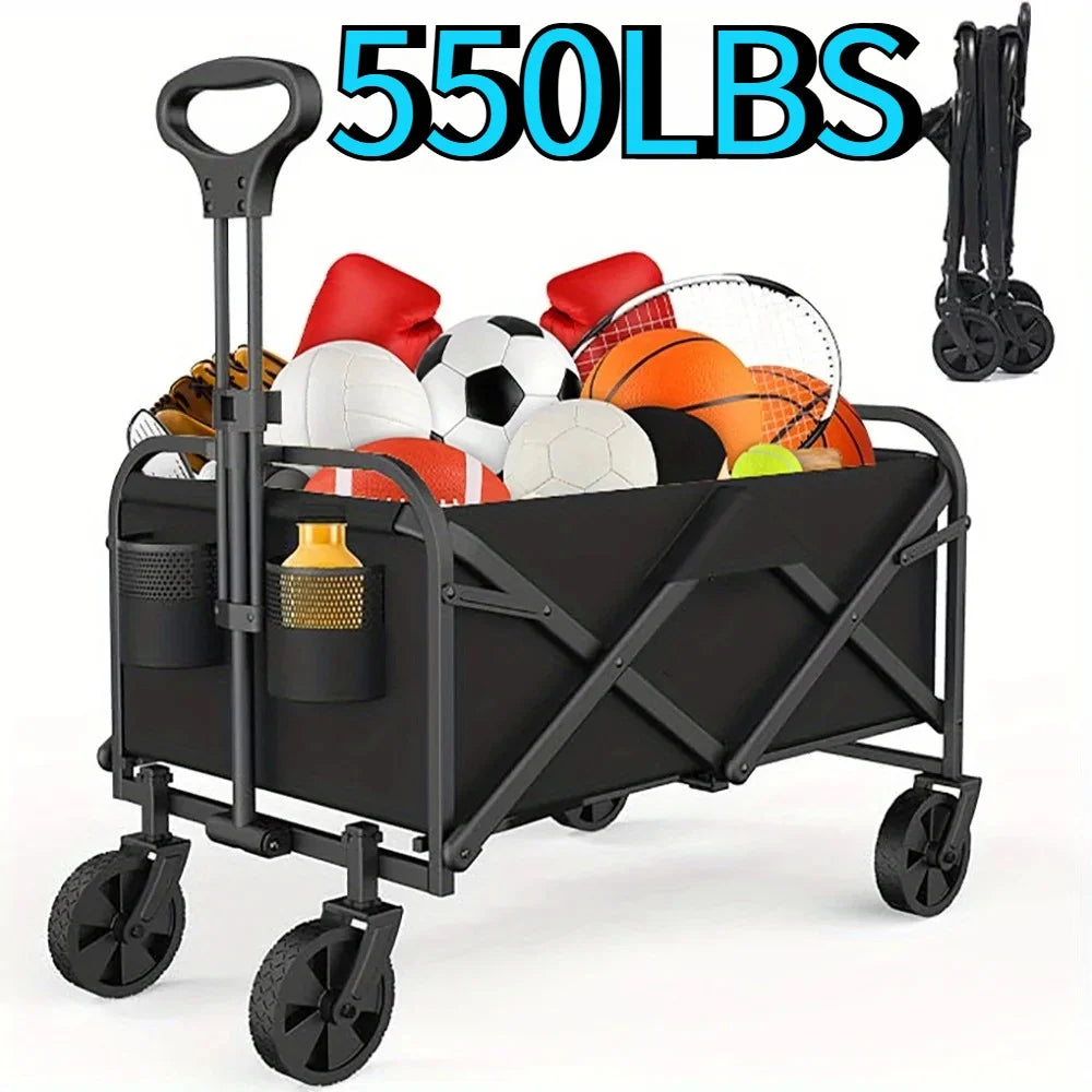 Collapsible Wagon Cart With All Terrain Wheels For Beach Camping
