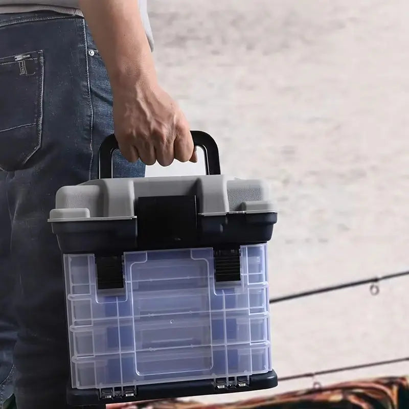 YJ 4 Tier Fishing Tackle Box With Adjustable Dividers