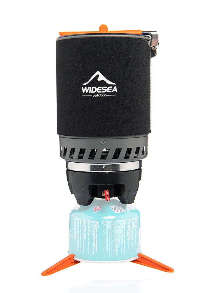 Widesea Camping Cooking System With Heat Exchanger Outdoor Gas Burner Stove