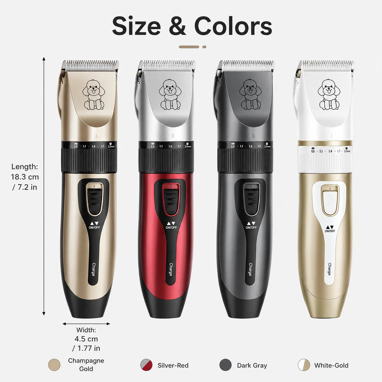Rechargeable Professional Pet Grooming Clipper Kit With Ceramic Blade