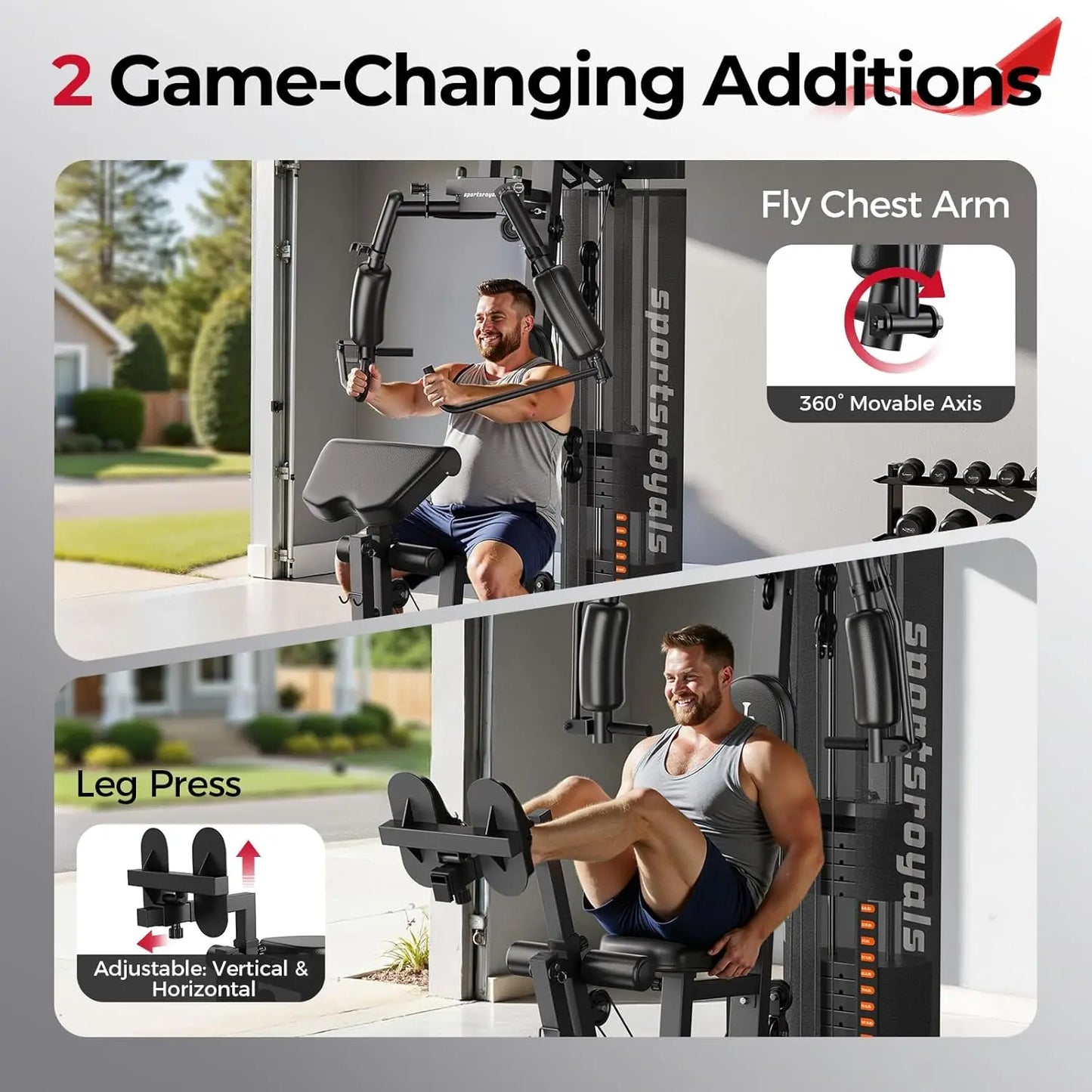 FED Fitness Home Gym Pulley System With Weight Stack