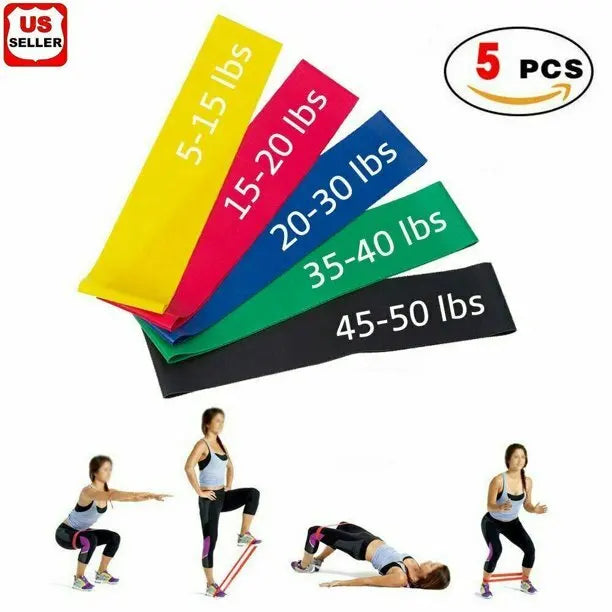 Unbranded Loop Resistance Bands Set Of 5 For Home Workouts