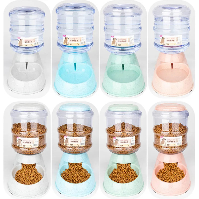 Large Capacity Pet Feeder With Automatic Water Dispenser