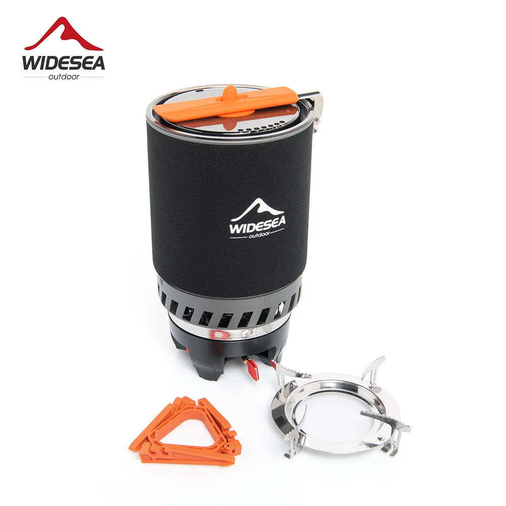 Widesea Camping Cooking System With Heat Exchanger Outdoor Gas Burner Stove