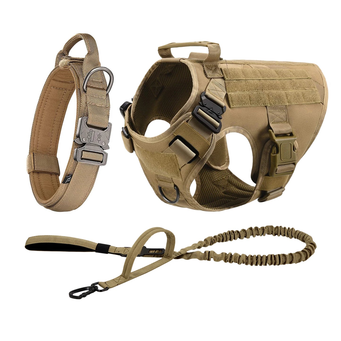 PETRAVEL Tactical Dog Harness Leash Molle Pouches
