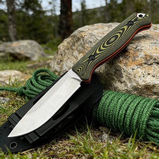 Edieu DIY Supplies Outdoor Pocket Knife Fixed Blade Stainless Steel