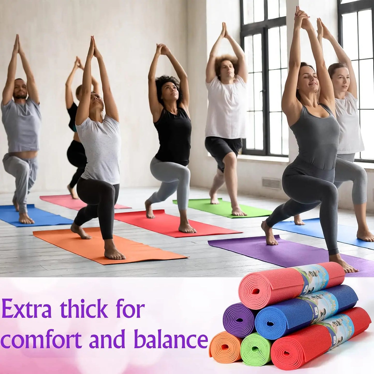 12 Pack Yoga Mats Non Slip Exercise Mats Home Gym