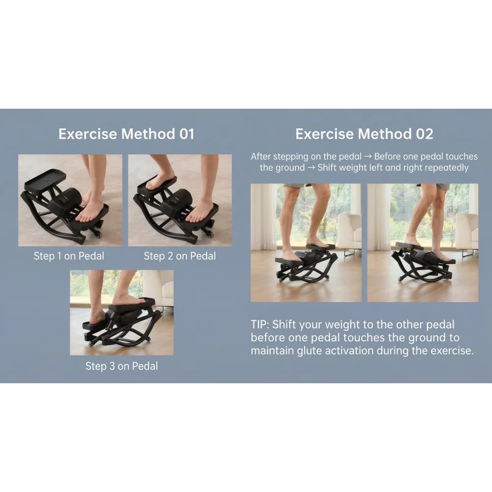 Portable Mini Stepper With Resistance Bands And Lcd Monitor