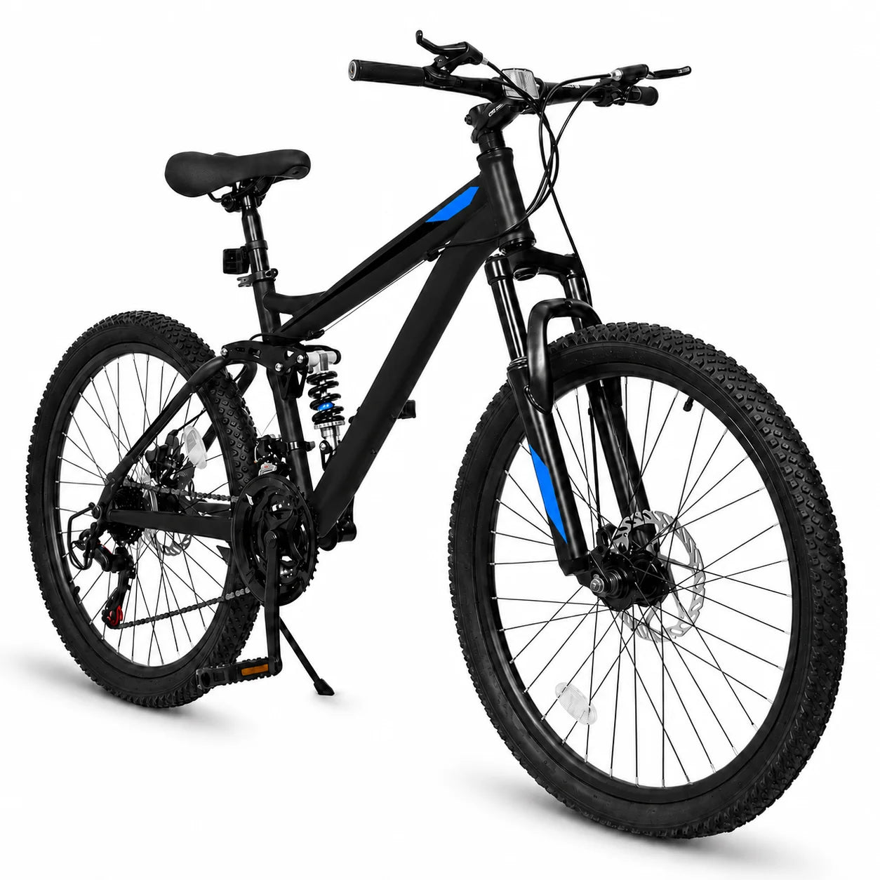 Unisex Full Suspension Mountain Bike 21-Speed Mechanical Disc Brakes
