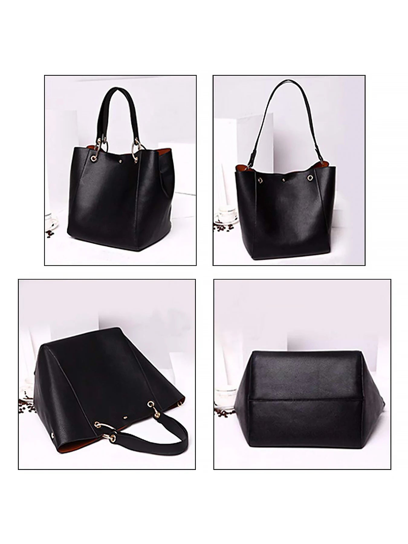 PU Leather Tote Bag For Women Waterproof Shoulder Handbag