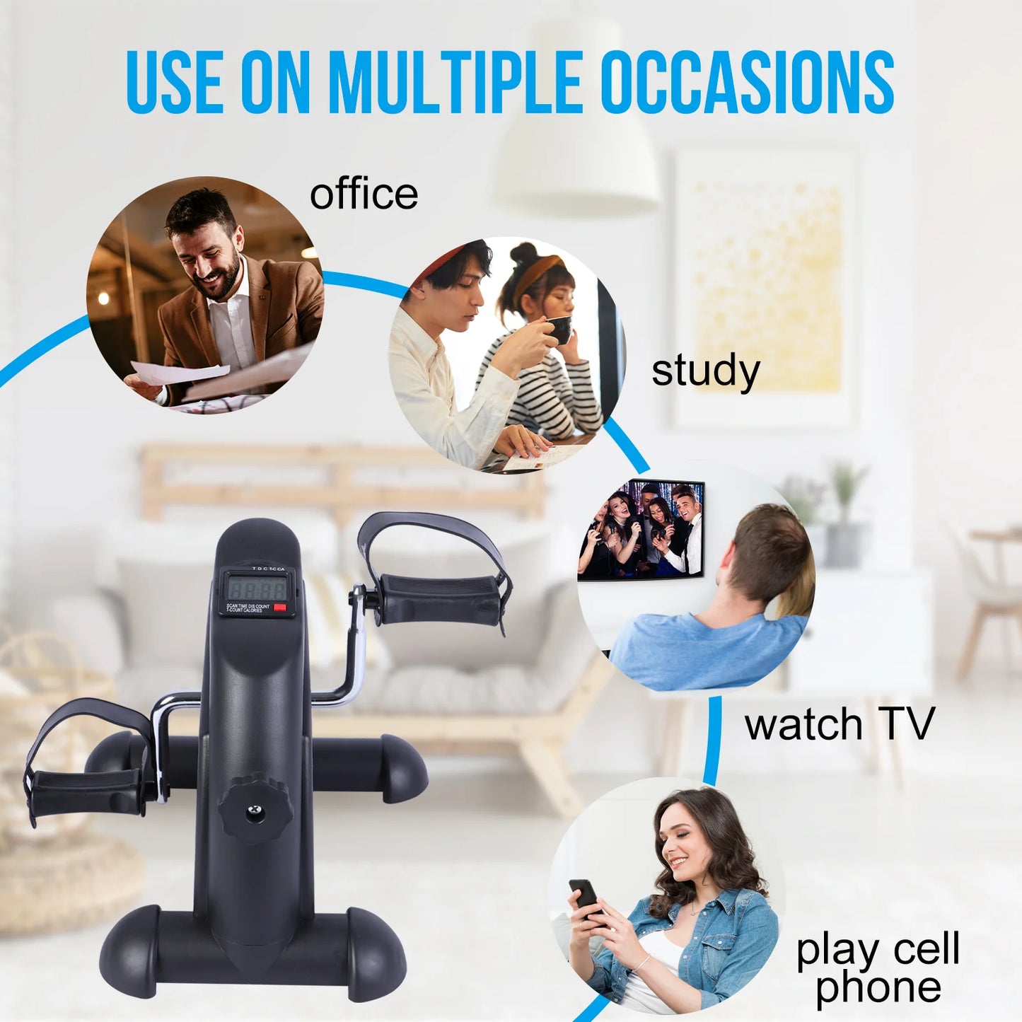 Stepper Exercise Bike LCD Screen Portable Pedal Exerciser