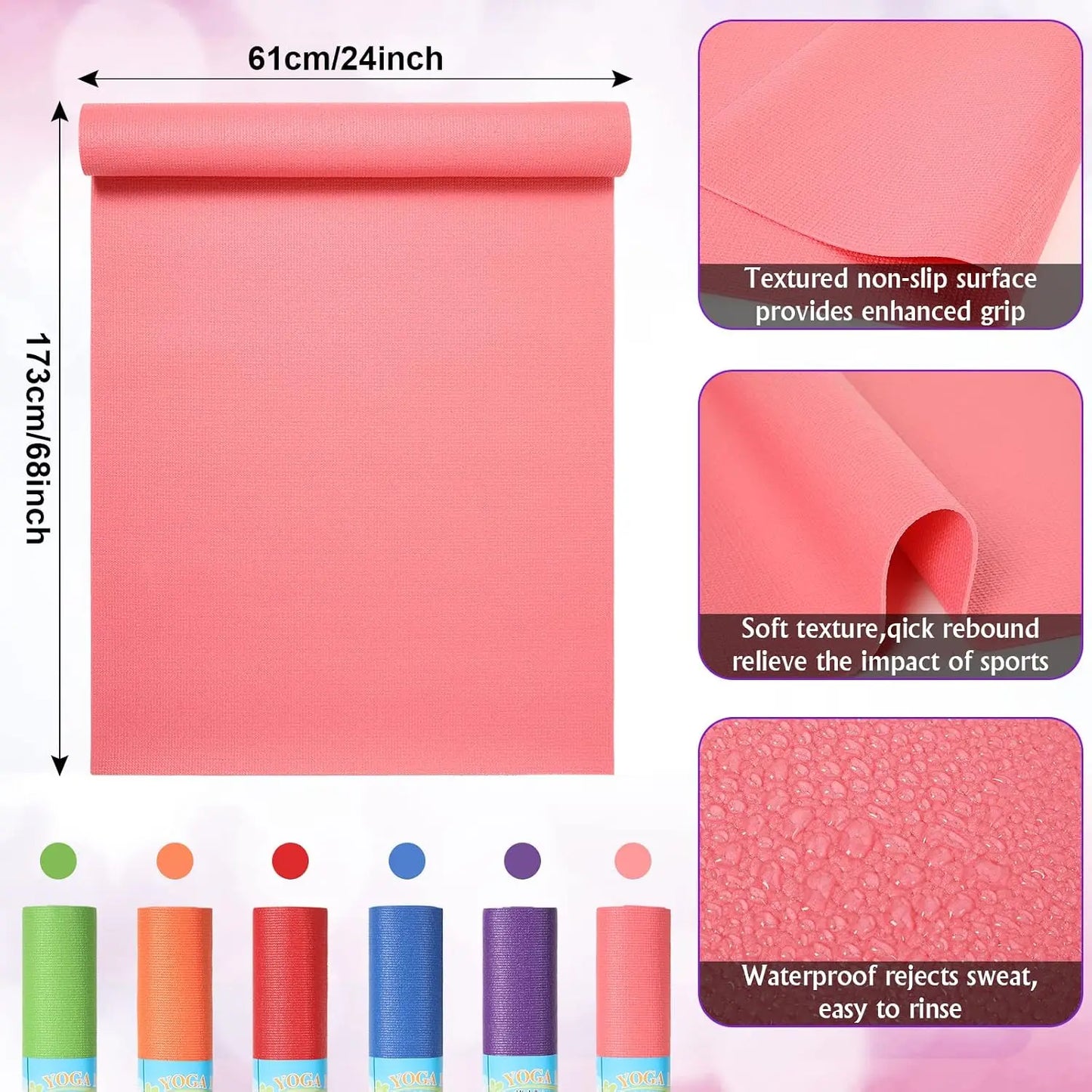 12 Pack Yoga Mats Non Slip Exercise Mats Home Gym