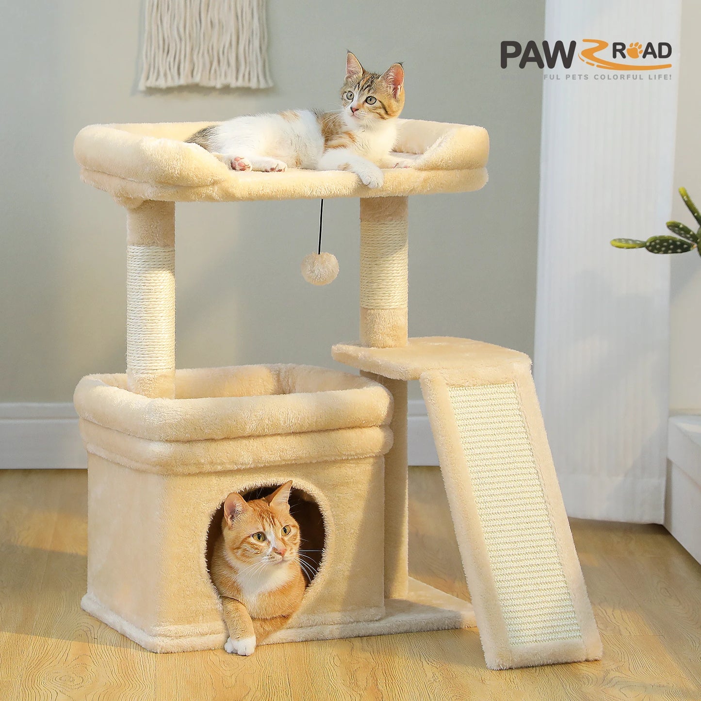 PAWZ Road Cat Tree Indoor Tower With Sisal Scratching Post And Perch
