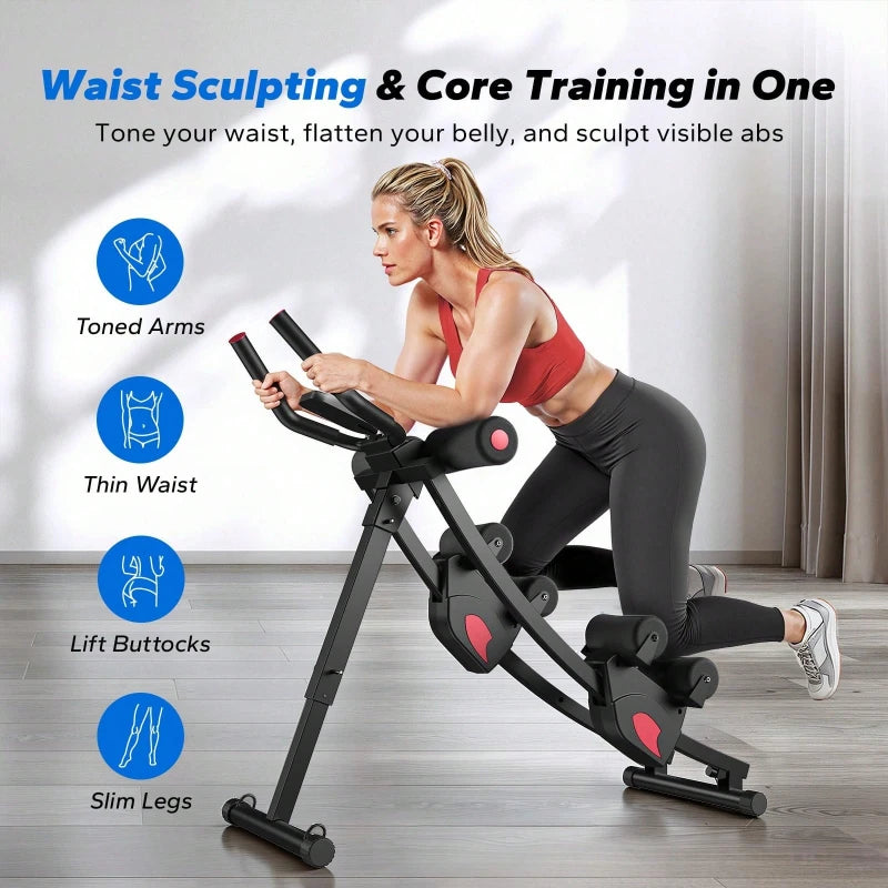 Ab Machine Adjustable Trainer Dual Tracks Foldable Gym 440 Lbs