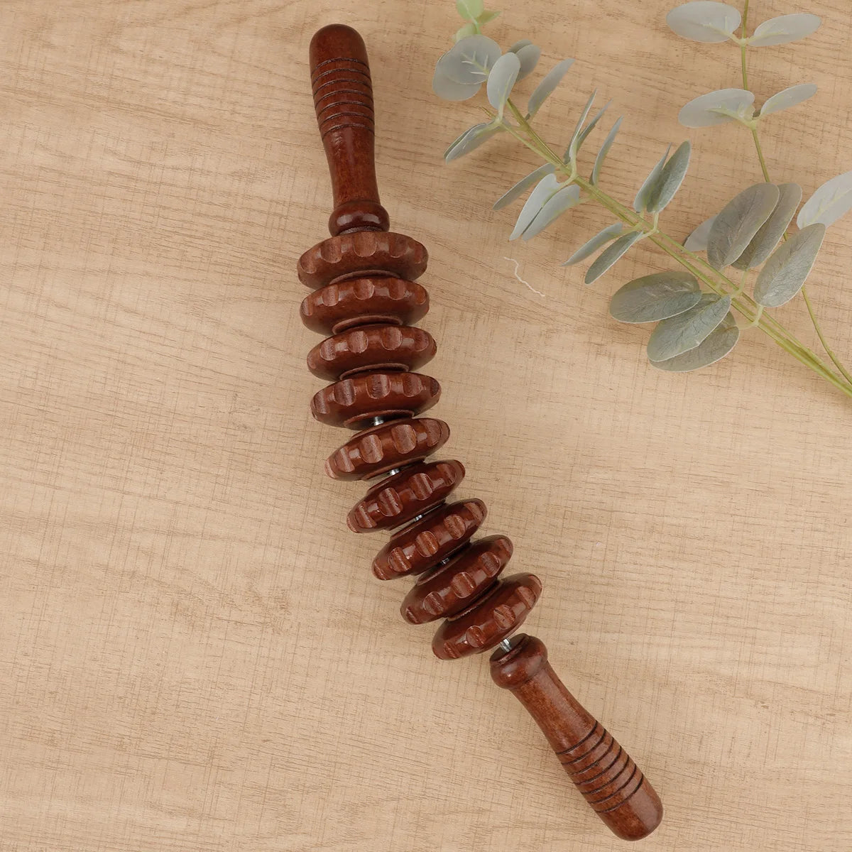 Wooden Therapy Massager Roller Trigger Point Stick For Muscle Relief