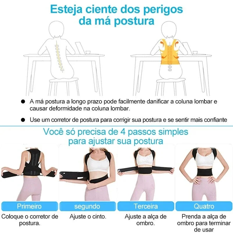 Adjustable Lumbar Belt Posture Corrector Vest With Back Support