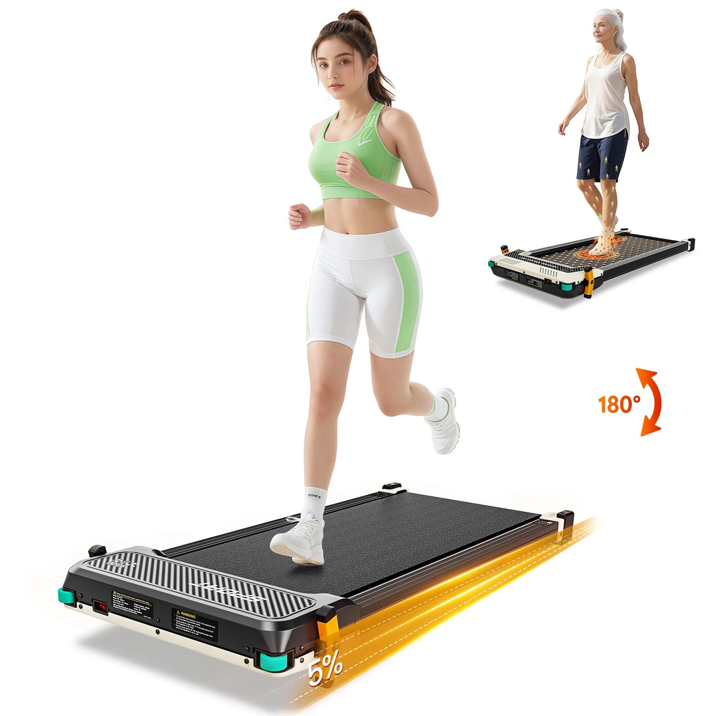 Akluer Walking Pad Incline Treadmill Under Desk Massager