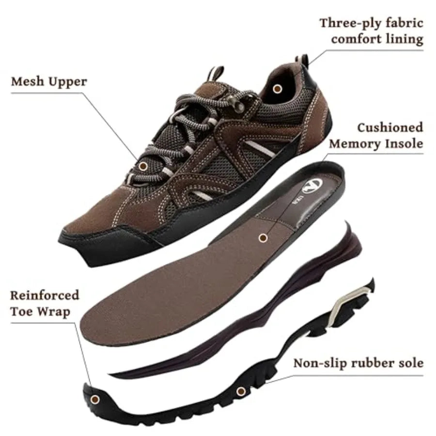 Unisex Hiking Shoes Lightweight Breathable Anti Slip Low Top Sneakers