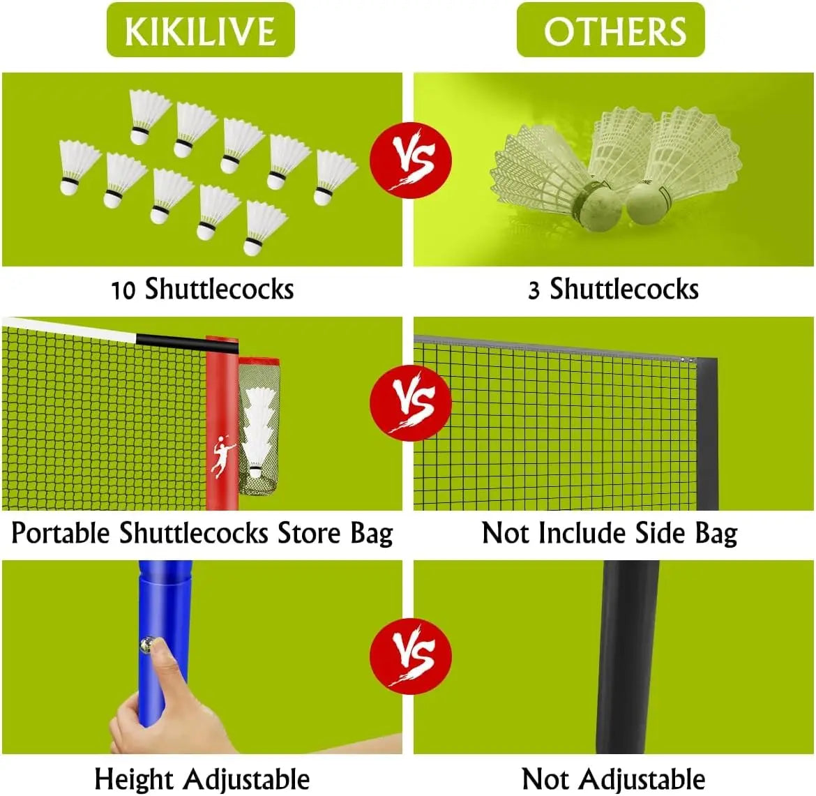 All In One Sports Net Set For Badminton Pickleball Volleyball