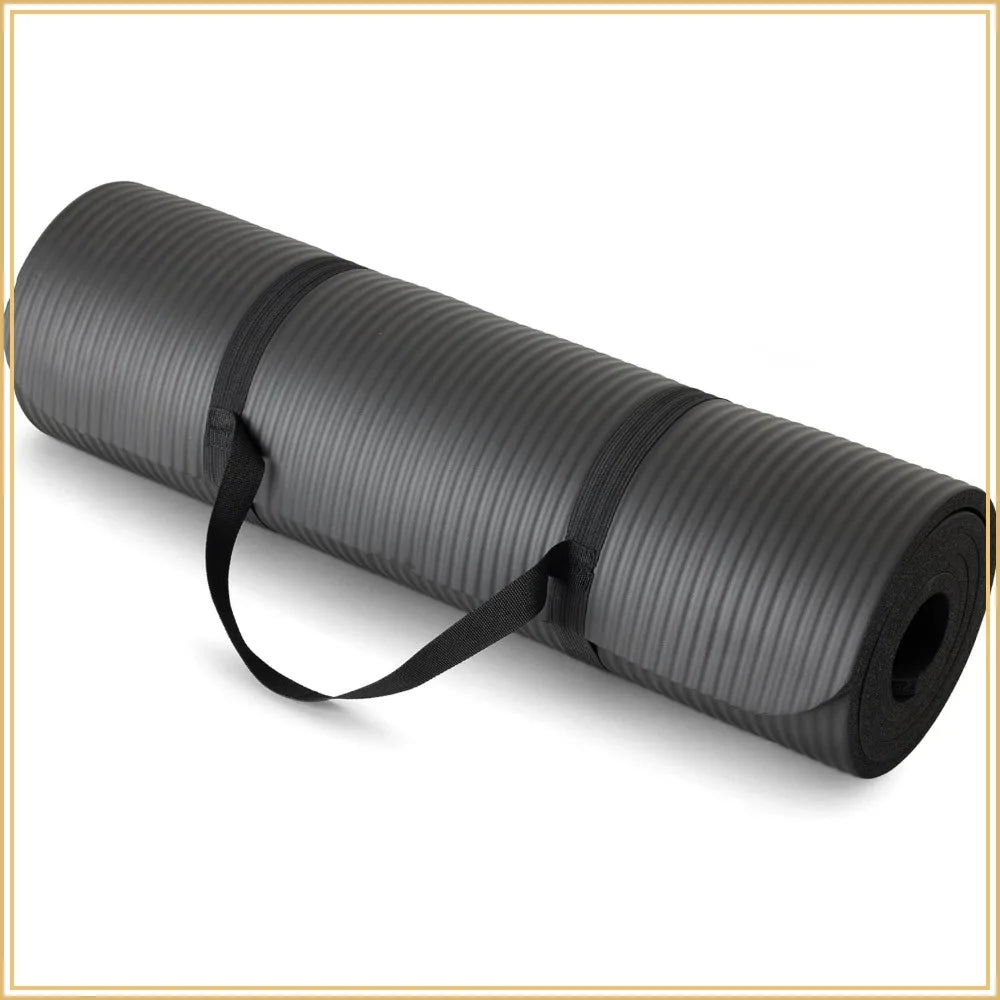 Extra Thick NBR Yoga Mat With Carrying Strap Non Slip