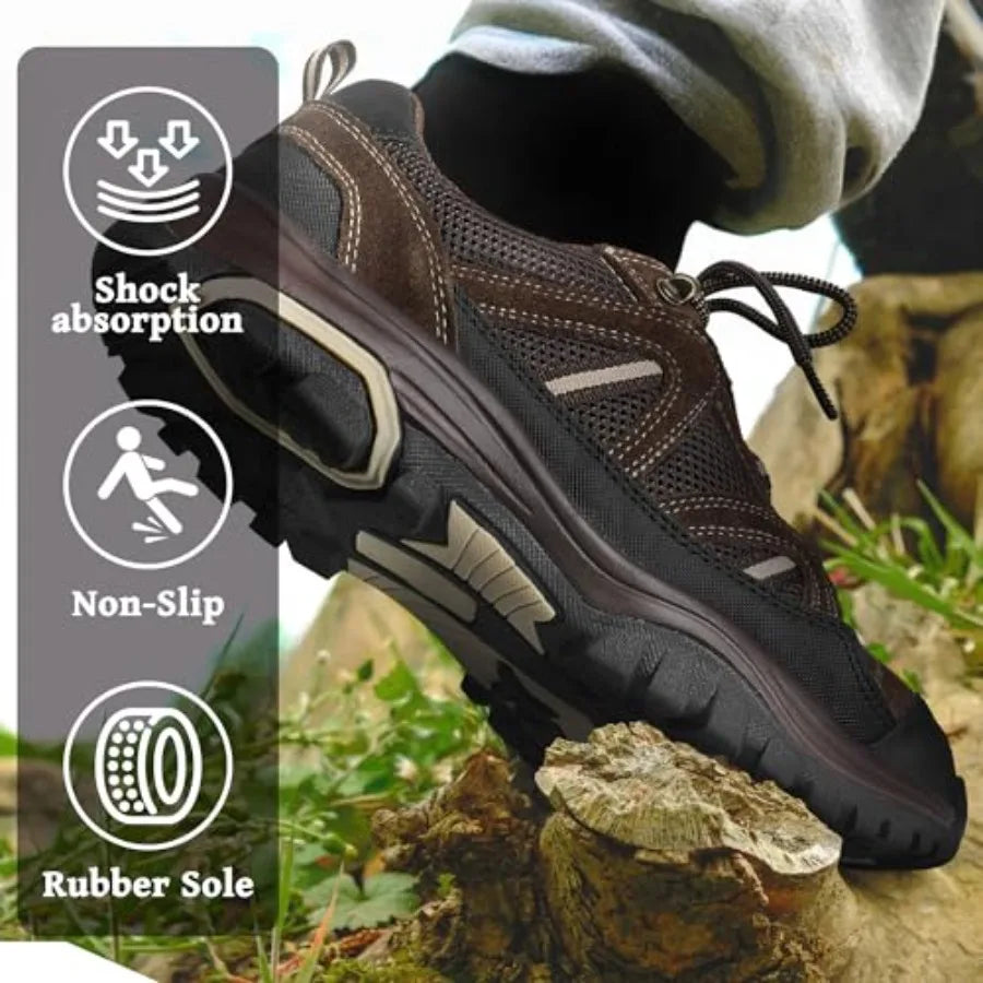 Unisex Hiking Shoes Lightweight Breathable Anti Slip Low Top Sneakers