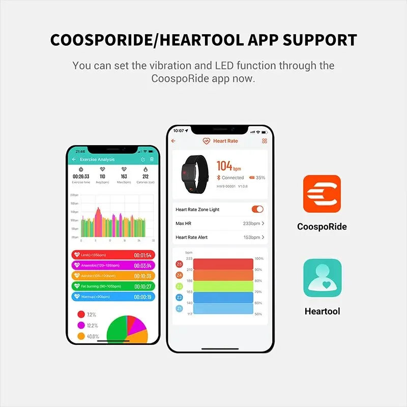 COOSPO HW9 Heart Rate Armband Monitor With BLE ANT Plus