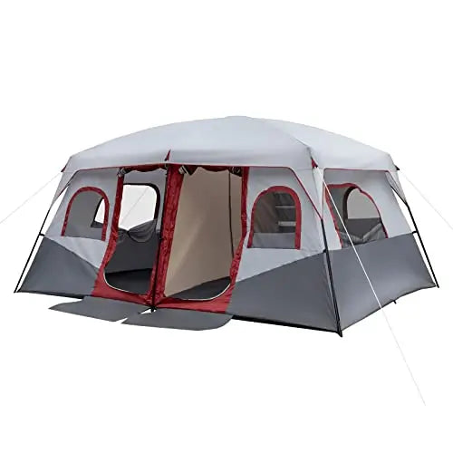 Cabin Tent With Two Doors Waterproof Windproof Family Camping