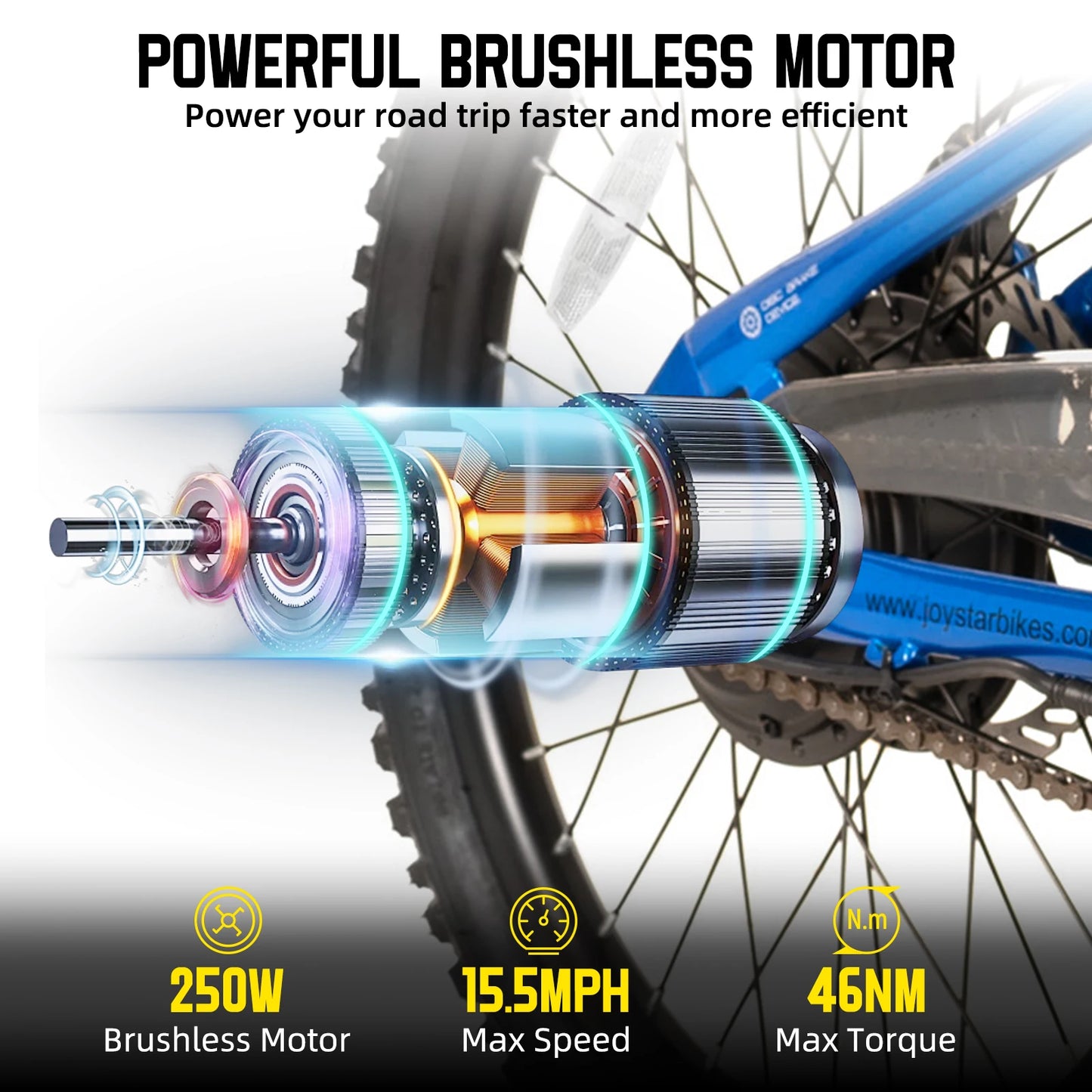 Joystar Electric Kids Bike 250W Motor Safe Mini Mountain Bicycle