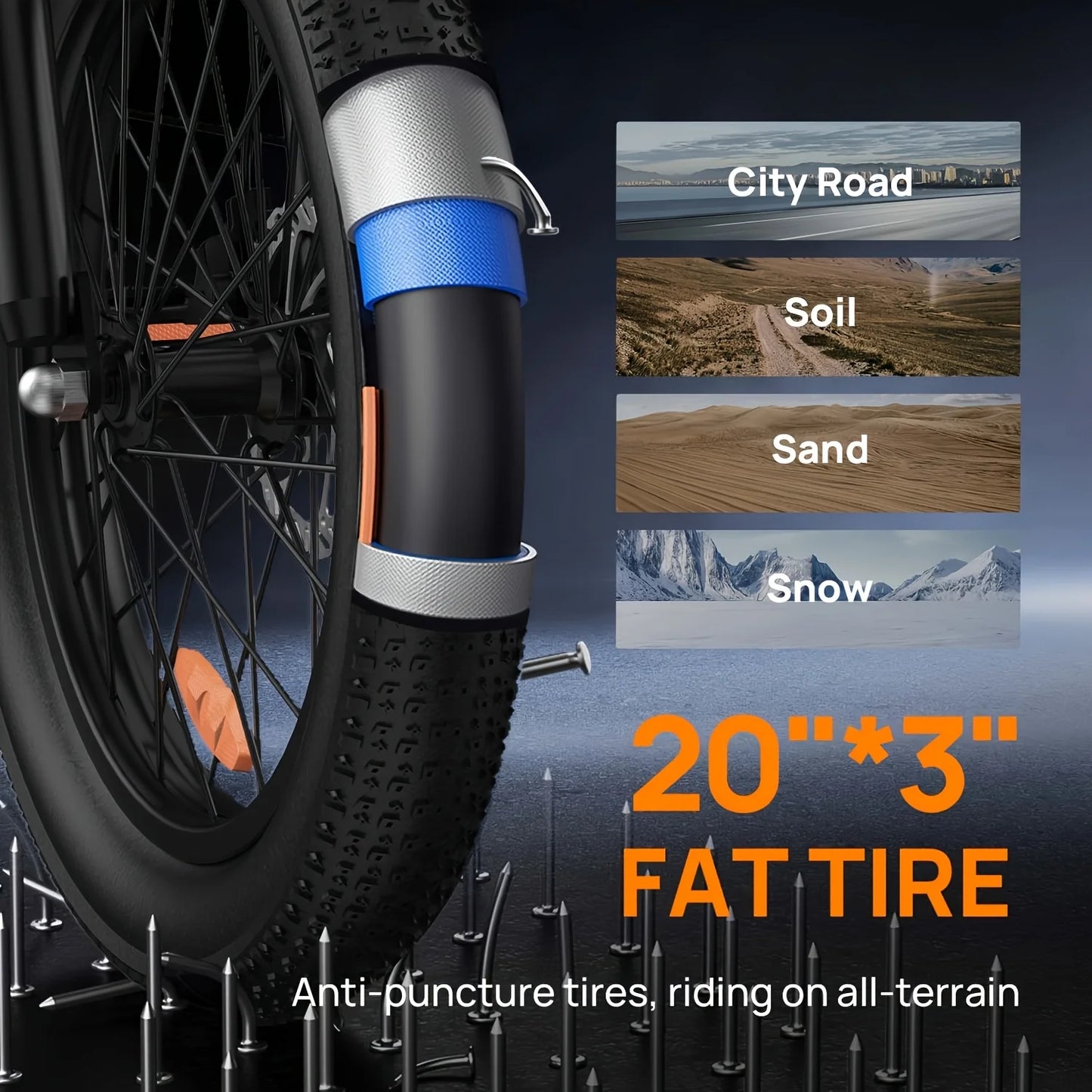 URLIFE 1000W Fat Tire Electric Bike Off Road City Commuter