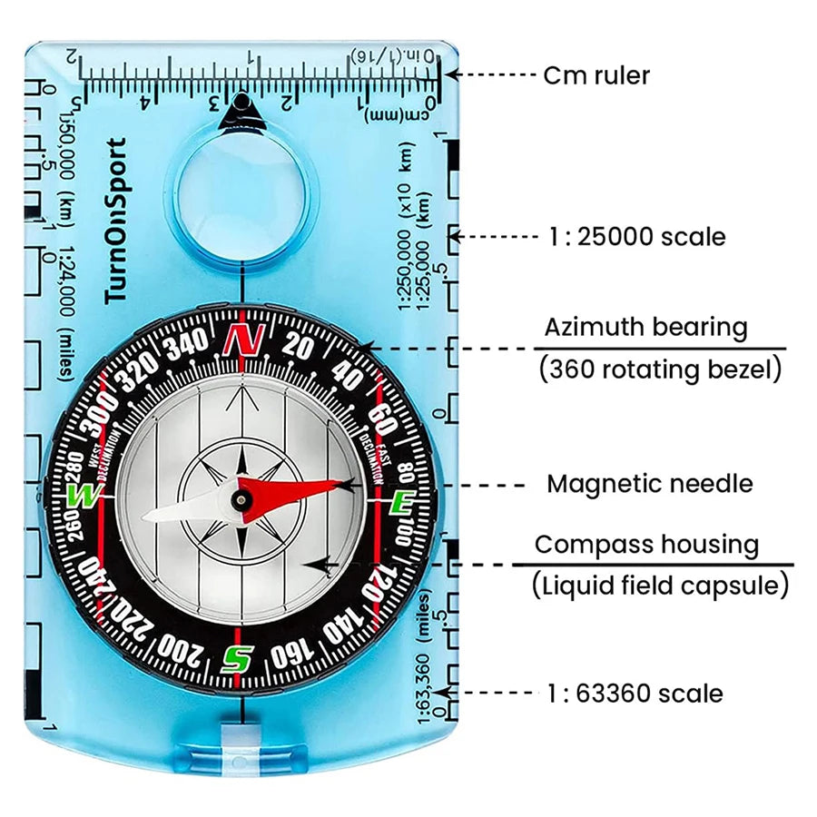 Professional Waterproof Camping Compass for Outdoor Navigation