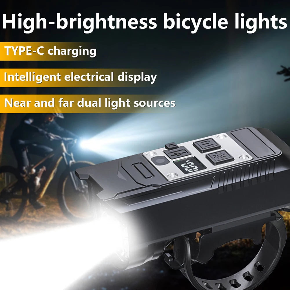9 LED Type C Rechargeable Bike Front Light With Sensor