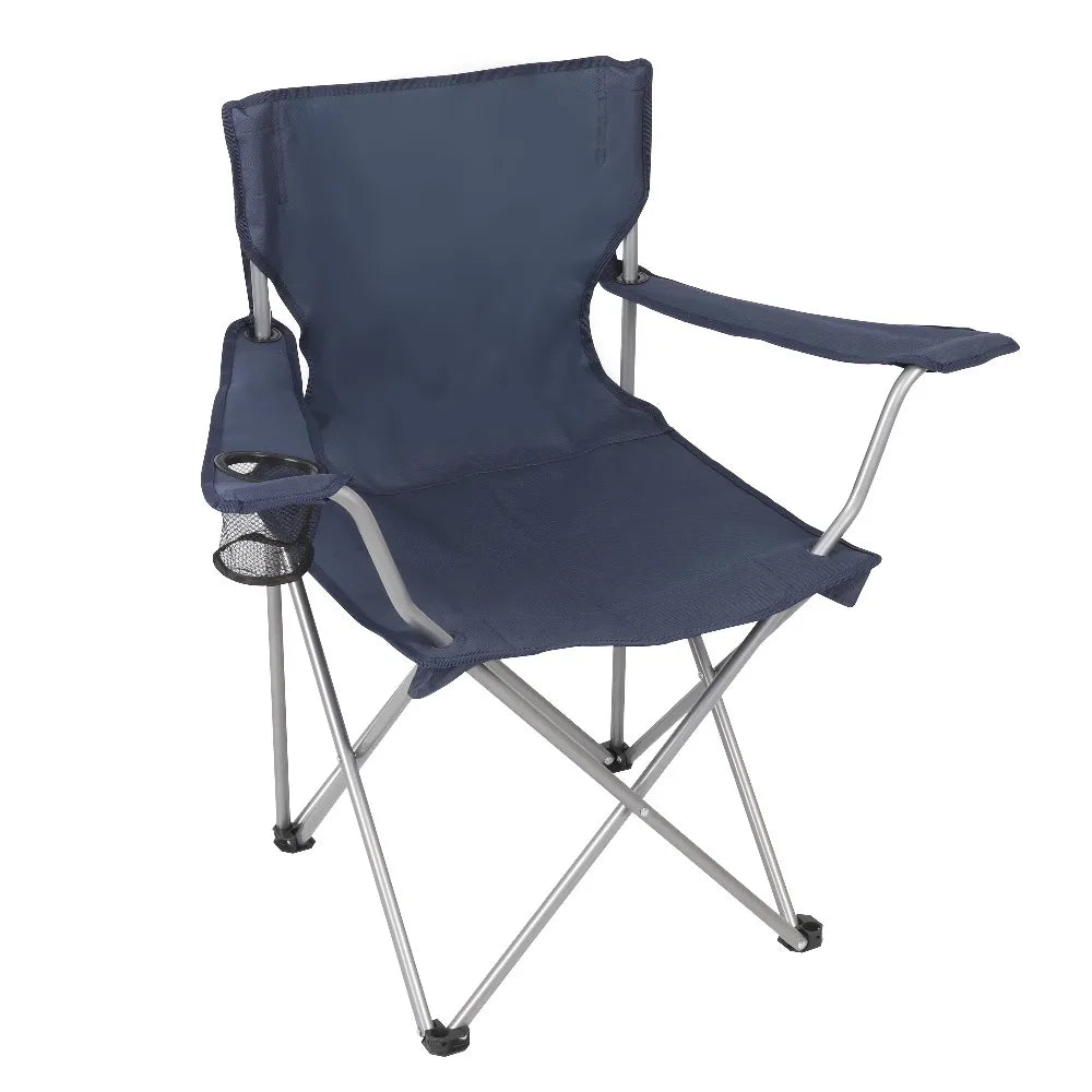 Quad Folding Outdoor Camp Chair Adjustable Backrest With Cup Holder