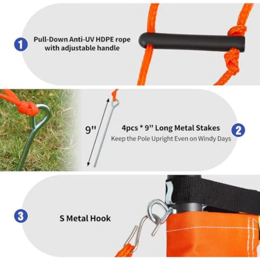 Outdoor Volleyball Net Set With Adjustable Poles And Pump
