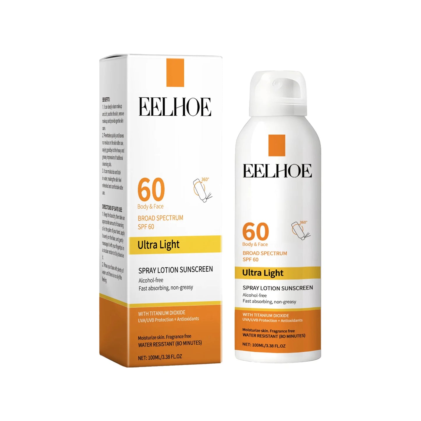 Eelhoe Vitamin E Sunscreen Spray Long Lasting Moisturizing UV Shield