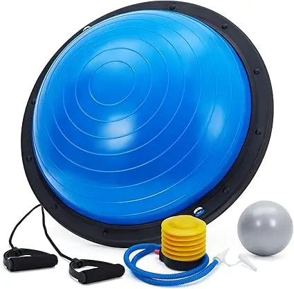 Half Exercise Ball Balance Trainer With Bands For Yoga Pilates