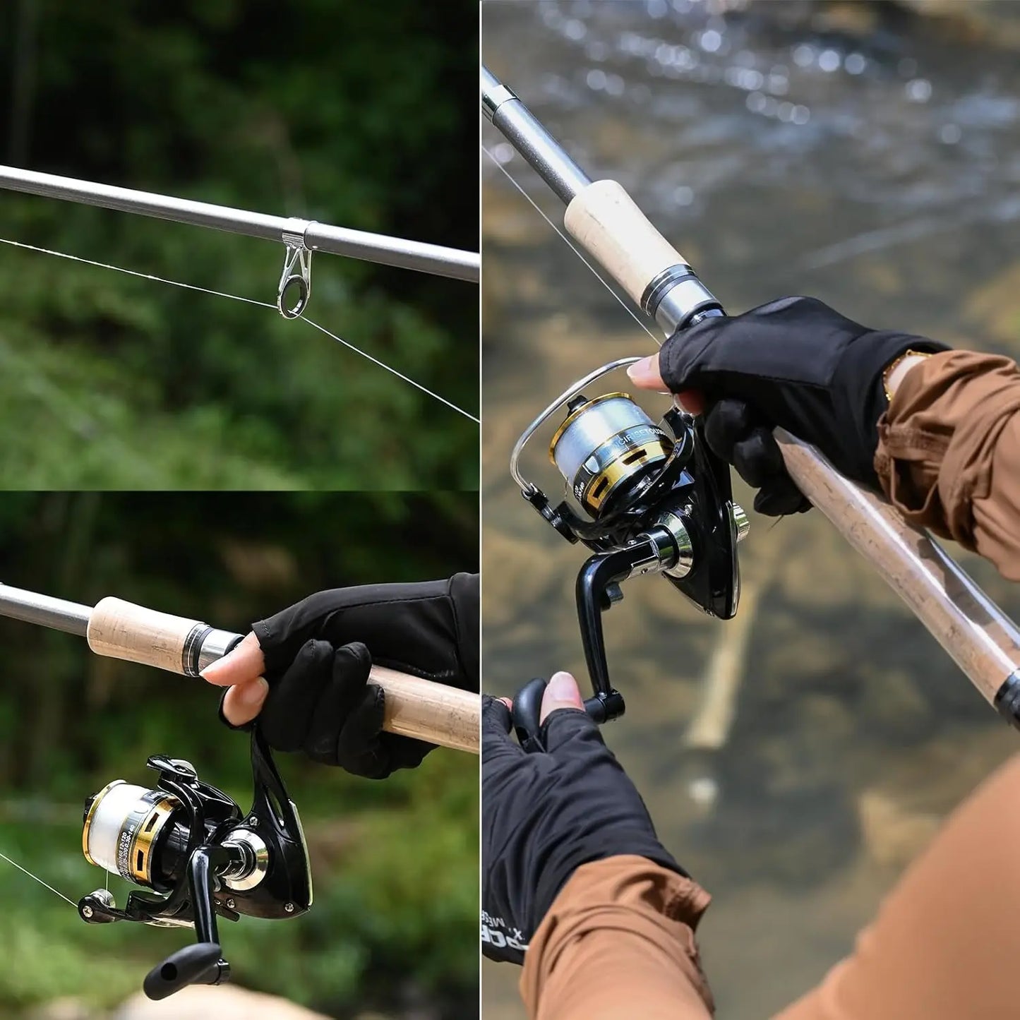 Carbon Fiber Fishing Pole Combo With Spinning Reel And 145 Piece Accessories Kit