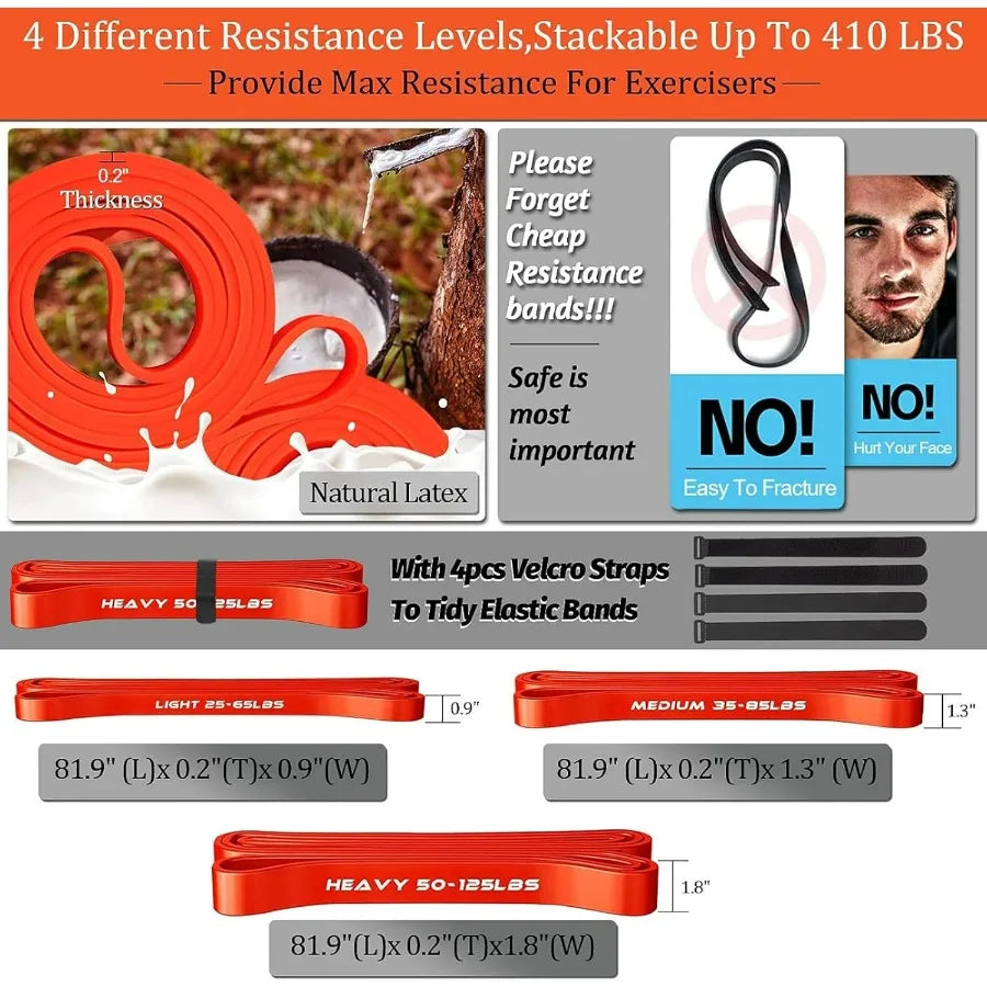 Heavy Duty Compact Resistance Bar Set With 3 Stackable Bands