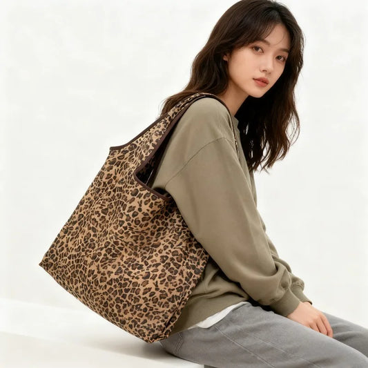 Foldable Tote Bag Lightweight Polyester Leakproof Reusable