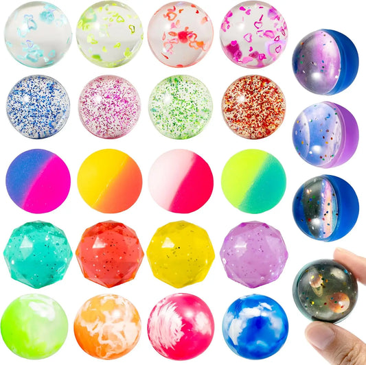 Joyfy Multistyle Bouncy Balls 24 Pieces Assorted Styles