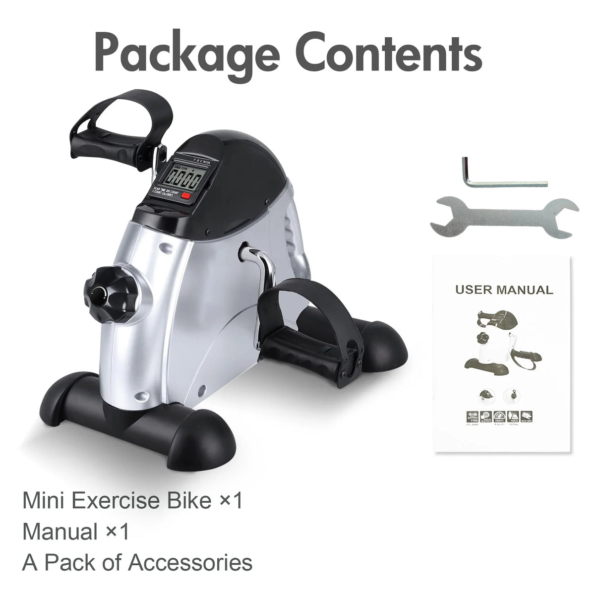 Mini Under Desk Pedal Exerciser Bike With Digital Display Screen