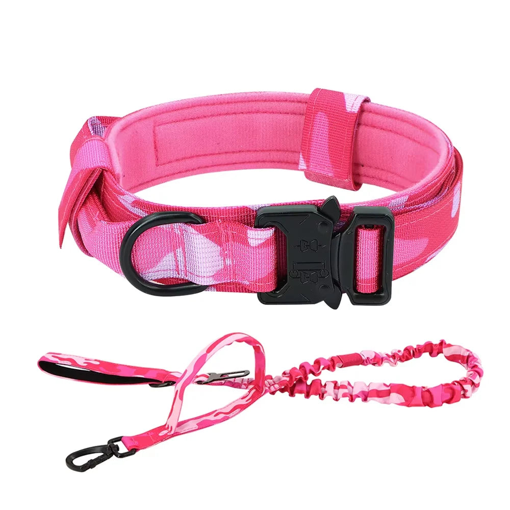 Nylon Dog Training Collar With Leash Set And Control Handle