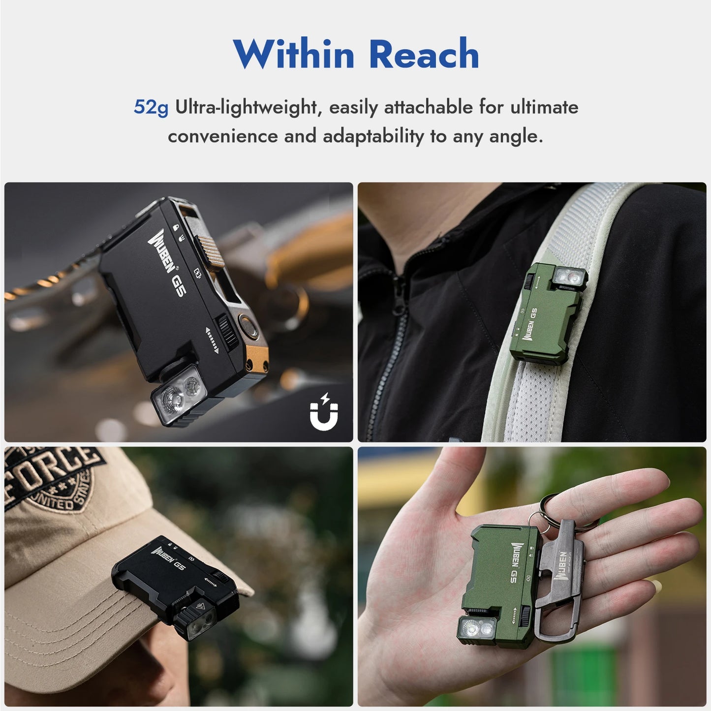 WUBEN G5 RGB Rechargeable EDC Flashlight With Dual Light Sources