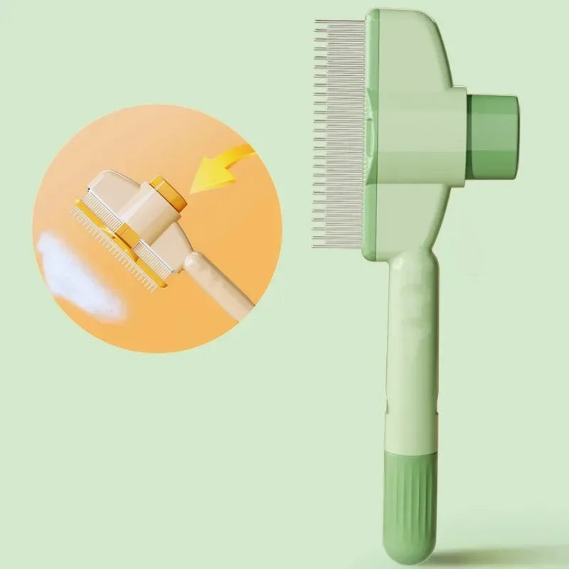 Self Cleaning Dog Comb Pet Hair Remover Button Grooming Brush